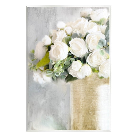 Romantic White Roses Arrangement Botanical & Floral Graphic Art Unframed Art Print Wall Art