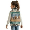 thumbnail image 3 of Uorisanigo Fleece Jacket Vest for Boys Girls, Casual Full Zipper Kids Aztec Western Horse Jackets, Soft Puffy Sleeveless Vests Warm Outwear Fashion Fall Winter Clothes 2-12 Years, 3 of 7