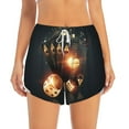 thumbnail image 2 of Goofa Creative Poker Printed Women 2 in 1 Running Shorts,Quick Dry Athletic Workout Shorts,High Waisted Athletic Shorts with Liner Pockets-Large, 2 of 9