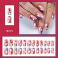 thumbnail image 5 of Independence Day French Tip Press on Nail Short Square Fake Nail Glues on Nail Artificial False Nail for Nail Decors, 5 of 7