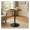 thumbnail image 5 of WDZS Round Bar Table, Height-Adjustable 27.5"-36" Tall Pub Tables with Black Leg and Sturdy Base, 360° Swivel Table for Kitchen Bistro Bar Cocktail Table (Brown), 5 of 9