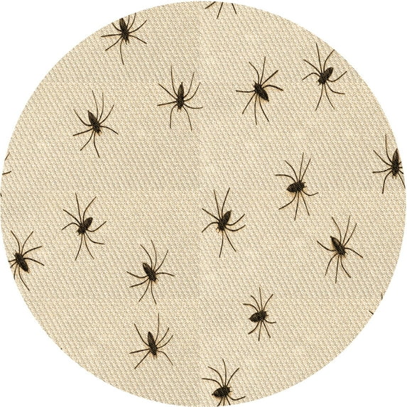 Ahgly Company Indoor Round Patterned Moccasin Beige Area Rugs, 8' Round