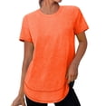 thumbnail image 4 of Resicozy Womens Workout Tops Short Sleeve Shirts Casual Trendy Crewneck Basic T Shirt for Hiking Running Saffron XL, 4 of 9