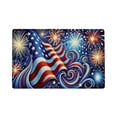 thumbnail image 2 of American Flag Stars Patriotic 4th of July Doormat Memorial Day Independence Door Mat Floor Mat Non Slip Rubber Backing Seasonal Entryway Kitchen Home Decoration, 2 of 6