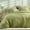 Avocado Green, variant on 100% Cotton Comforter Set Queen Size – Black, Linen-Like Texture, Super Soft & Breathable Lightweight Bedding Set, 3-Piece Durable Percale Comforter for All Seasons