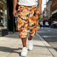 thumbnail image 4 of LTTVQM Camouflage 3/4 Length Cargo Pants for Men 2026 Gentle Pastel Topo Camo Big Cargo Pockets Outdoor Hiking Capri Shorts Orange 3XL, 4 of 7