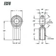 thumbnail image 4 of Rod End 3/8 x 3/8-24 ECF6 Female Economy Right Hand Rod End Bearing with Jam Nut Included Heim Joint Rod End Direct, 4 of 4