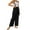 Black, variant on Women's Wide Leg Suspender Pants Loose Casual Elastic Waist Overalls Adjustable Strap Jumpsuit
