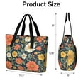 thumbnail image 3 of Tote Bag for Women - Pioneer Flower Shoulder Bag - Large Utility Work Duffle Bag with Zipper Handbag for Travel, Work, Sprots, 3 of 5