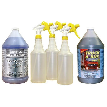 Truck Wash and Aluminum Cleaner Bottles (Best Chrome Cleaner For Trucks)