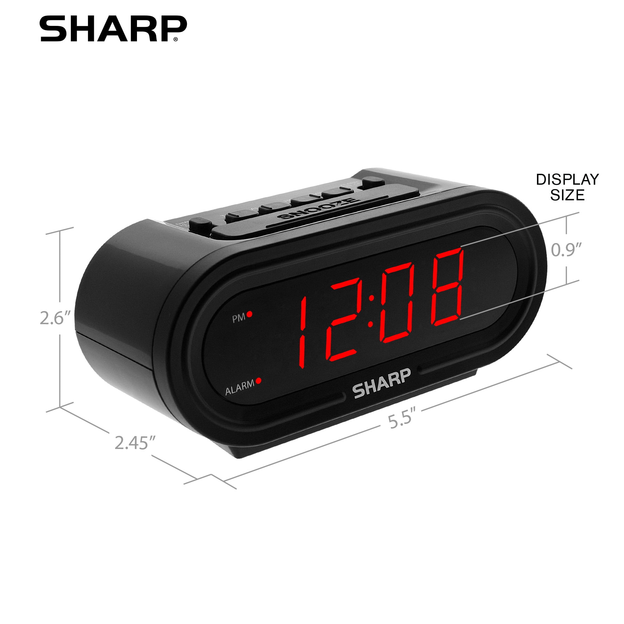 Sharp Digital Alarm with AccuSet Automatic Smart Clock, Never Needs