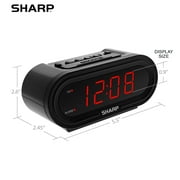 Sharp Digital Alarm Clock, Automatic Setting with Red LEDs