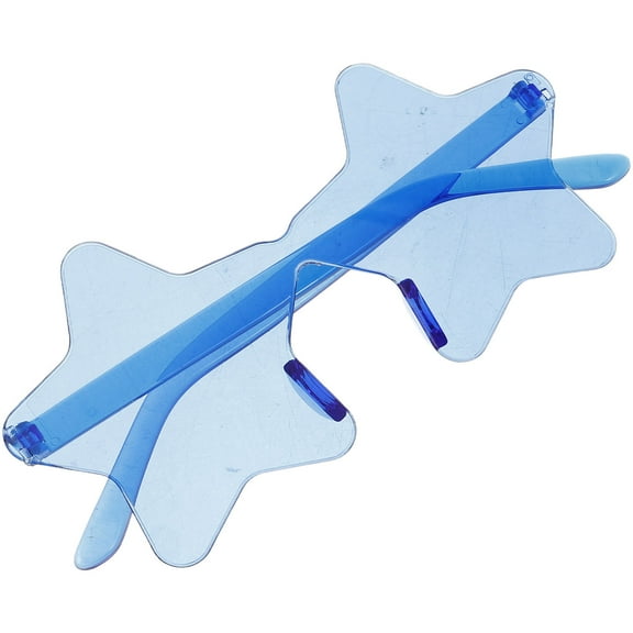WASHWEPE 1 Pair Cute Sunglasses for Teens Fashionable Star Shaped Eyewear Blue PC Material for Parties Events