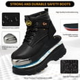 thumbnail image 5 of MeMoride Men's Steel Toe Shoes Work Boots Leather Slip-Resistant Industrial Safety Boots, 5 of 7