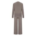 thumbnail image 5 of YUGYXL Women Loose Solid Suits V-Neck Pullover Knit Sweaters Tops Wide Leg Pants Two Piece Outfits Coffee M, 5 of 6