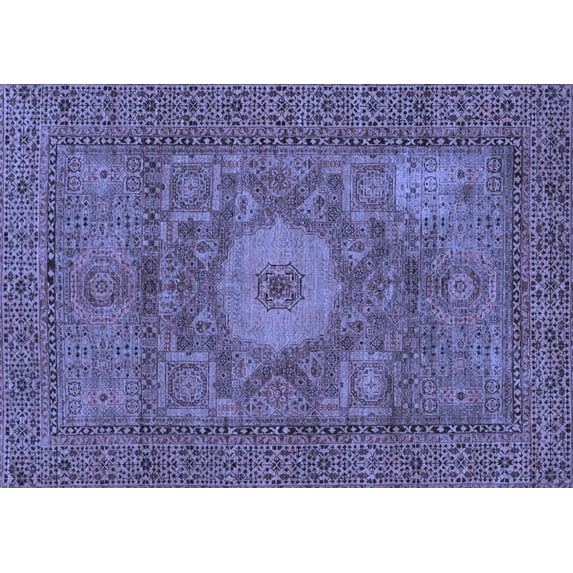 Ahgly Company Indoor Rectangle Abstract Blue Modern Area Rugs, 2' x 3'