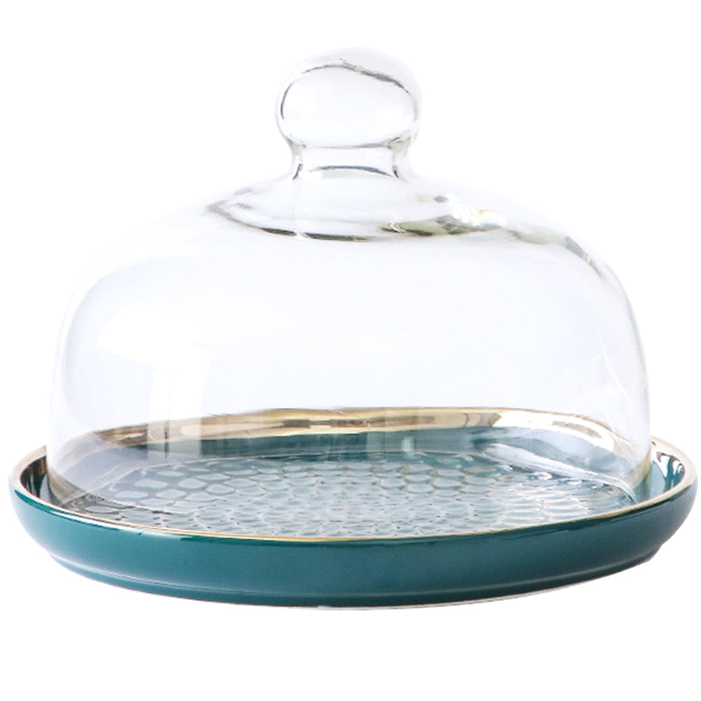 HOMEMAXS Cake Serving Tray Clear Cake Dome Elegant Display Plate