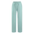 thumbnail image 4 of HongQid Cotton Linen Pants for Women Summer Thin Drawstring High Waisted Palazzo Pants Casual Wide Leg Yoga Pants with Pockets, 4 of 5