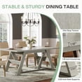 thumbnail image 6 of Finmind 70.9-Inch Farmhouse Dining Table: Wood Kitchen Table with Double X-Base, Gray, 6 of 7