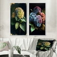 thumbnail image 1 of Designart "Blue Retro Hydrangea in Full Bloom I" Floral Framed Wall Art Set Of 2 - Traditional Blue Frame Gallery Set For Office Decor, 1 of 6