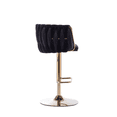 thumbnail image 3 of 24-32 Inch Velvet Woven Bar Stools, Counter Height Adjustable Swivel Barstools High Bar Chairs with Back & Golden Metal Base, Stools Chair with Footrest for Home Kitchen Island, Pub(Black,Set of 8), 3 of 9