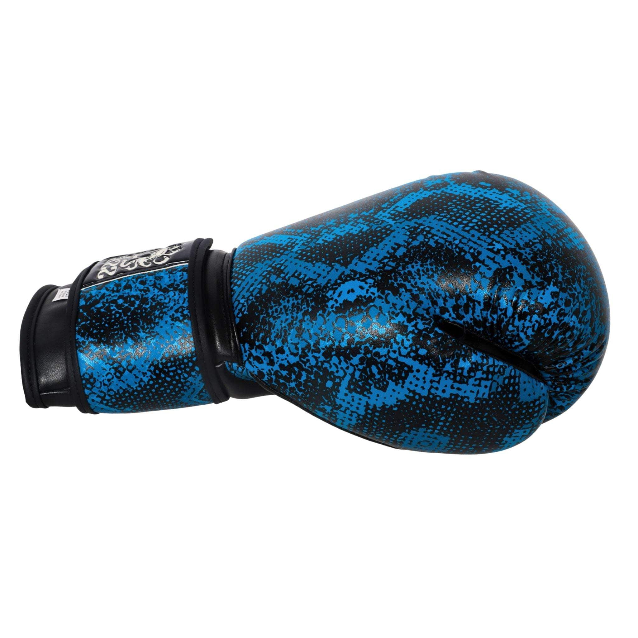 StoneStrikeGear Boxing Gloves – 12oz, Unisex, Synthetic Leather Training Gloves for Boxing, Sparring, & Bag Work – Medusas Blue Gaze