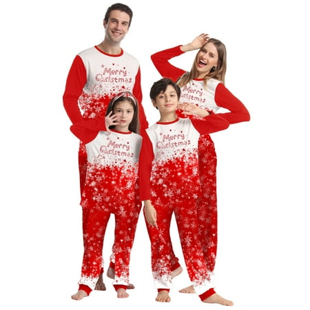 

AMILIEe Christmas Pajamas for Family Matching Snowflake Pjs Festival Xmas Sleepwear Sets