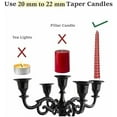 thumbnail image 6 of ThrottleT- 5 Arm Candelabra Taper Candle Holders Decorations Indoor Kitchen Décor Table Candles Candlestick Candelabra Centerpiece (Black Glossy), 6 of 15