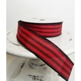 thumbnail image 2 of 1.5 inch Red/Black Ticking Stripe Wired Ribbon - Classic Charm for Wreathmaking, Crafts, and Decor-RGA1015WJ, 2 of 3
