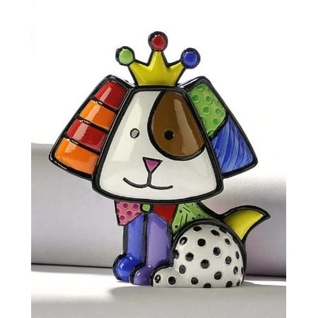 - Mini Dog with Crown, Royalty, by Giftcraft, First edition Romero Britto Mini Collectibles By Romero Britto