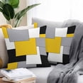 thumbnail image 3 of Outdoor Pillow Cover Abstract Geometric Set of 2 Waterproof Throw Pillowcases Mid Century Yellow Nordic Decorative Patio Furniture Pillows for Couch Garden Indoor & Outdoor Use, 3 of 9