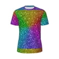 thumbnail image 5 of Wukai Colorful Glitter Print Men's Short-Sleeved Mesh T-Shirt,Quick-Dry Short Sleeve Workout T-Shirt-X-Small, 5 of 8