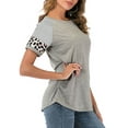 thumbnail image 4 of LELINTA Women's Casual Cold Shoulder T-Shirt Summer Short Sleeve Tunic Tops Front Knot Side Twist Blouses, Black/ Dark Grey/ Wine Red, S-2XL, 4 of 7