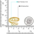 thumbnail image 3 of Triple Band Toe Ring 925 Sterling Silver Thin Adjustable Stylish Rings For Women Size 9, 3 of 5