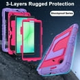thumbnail image 4 of Dteck For Samsung Galaxy Tab A11 8.7-inch 2025 (SM-X133/X135) Tablet Case, Heavy Duty Shockproof with Oversized Kickstand Shoulder Strap Rugged Case for Kids and Adults, Purple+Rose, 4 of 7