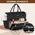 thumbnail image 3 of Bolsa de mano LOVEVOOK Teacher para mujer, trabajo, con soporte para portátil, color negro, 3 of 9
