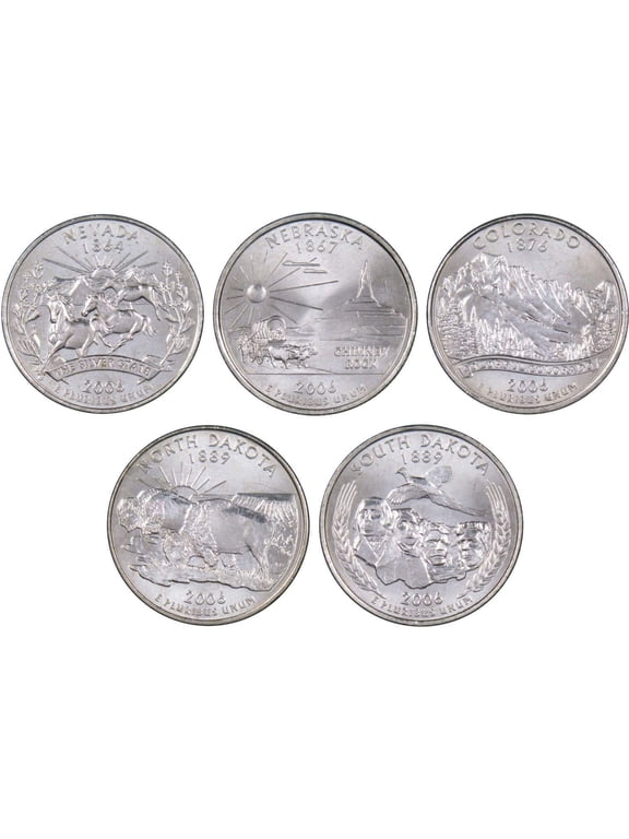 2006 P State Quarter 5 Coin Set BU Uncirculated Mint State 25c Collectible