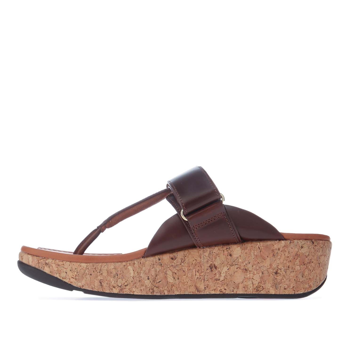 Fitflop Remi Chocolate Brown Leather Adjustable Toe Post Sandals