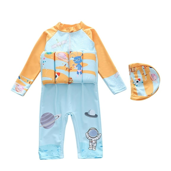 Qingpeng Girls and Boys One Piece Swimsuit Set Kid Water Sport Long Pants Swimsuit Sun Protection Bathing Suits