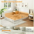 thumbnail image 6 of YYAo Bed Frame Platform,Queen Size Bed Frame Platform Slat High Headboard Bedroom with Rubber Wood Leg-White, 6 of 6