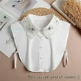 thumbnail image 4 of LoudSung Fake Collar Detachable Half Shirt Blouse Embroidery Crystal False Collar Floral Lace Elegant for Women Girls, 4 of 7