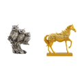 thumbnail image 1 of Escultura moderna de animal, figura de búho y caballo, adorno de mesa para sala de estar, oficina, gabinete, decoración, estatua de resina grabada, de, 1 of 8