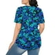 thumbnail image 4 of Camiseta de Cuello Redondo de Impresión Floral Casual de Manga Corta de las Mujeres, Blusa de Verano de Moda Ligera para el Día Y la Fiesta, 4 of 7