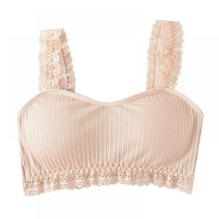 

UP TO 15% OFF! Women s Leisure Sports Sleep Lace Tassel Bra Comfort Seamless Stretchy Lace Trim Wirefree Skin Average
