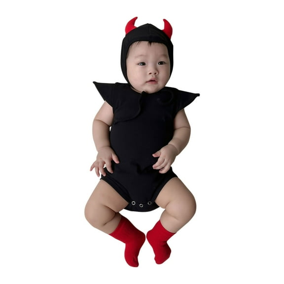EnJoCho Halloween Baby Devil 𝖢ostume Romper All-Season Soft Jumpsuit Set for Kids Boys Girls Comfy & Stylish Holiday Outfit