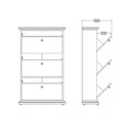 thumbnail image 4 of Allora Contemporary 3 Drawer Wood Shoe Cabinet in White, 4 of 12