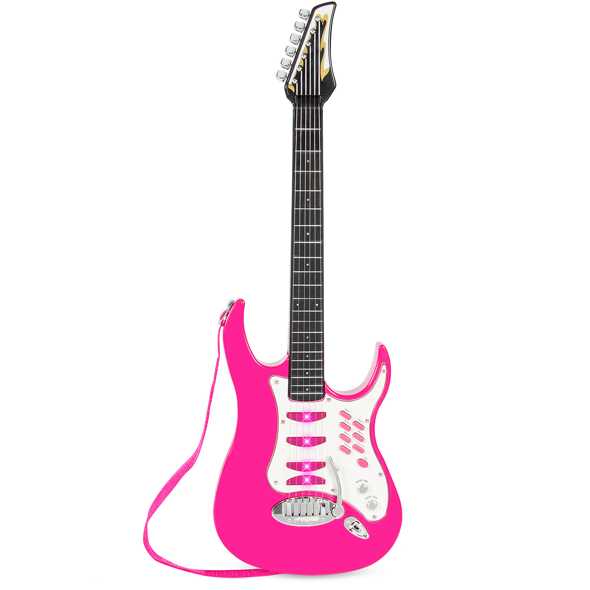 Best Choice Products Kids Electric Musical Guitar Toy Play Set w/ 6 Demo Songs, Whammy Bar, Microphone, Amp, AUX - Pink - image 5 of 7