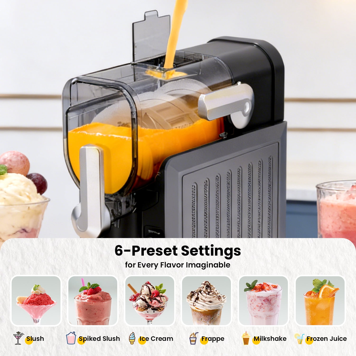 ICYBER BOOM 88 Oz Slushie & Touch Screen Slushy Machine 15-Minute Frozen Drink Maker with 6 Preset Setting, Black