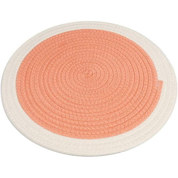 KATEA Cat Scratch Pad, Eco-Friendly Natural Cotton Cat Scratch Pad, Cat Paw Scrub Pad, Cat Paw Scrub Pad and Protective Furniture Pad (Diameter: 14.1"/36 cm) (Orange)