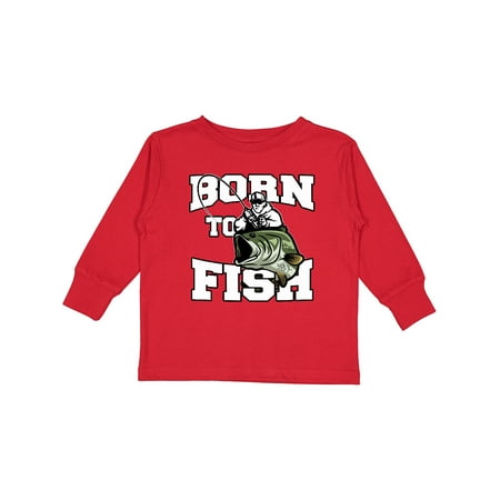 

Inktastic Born to Fish Gift Toddler Boy or Toddler Girl Long Sleeve T-Shirt